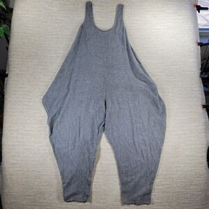 HATCH Maternity Harem Jumpsuit Overalls Size 1 Gray Herringbone Tie Back Relaxed